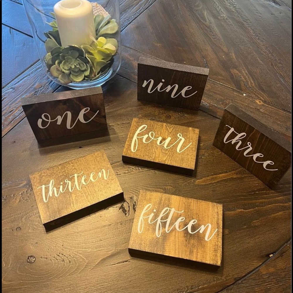 Wedding Table Numbers - Wooden